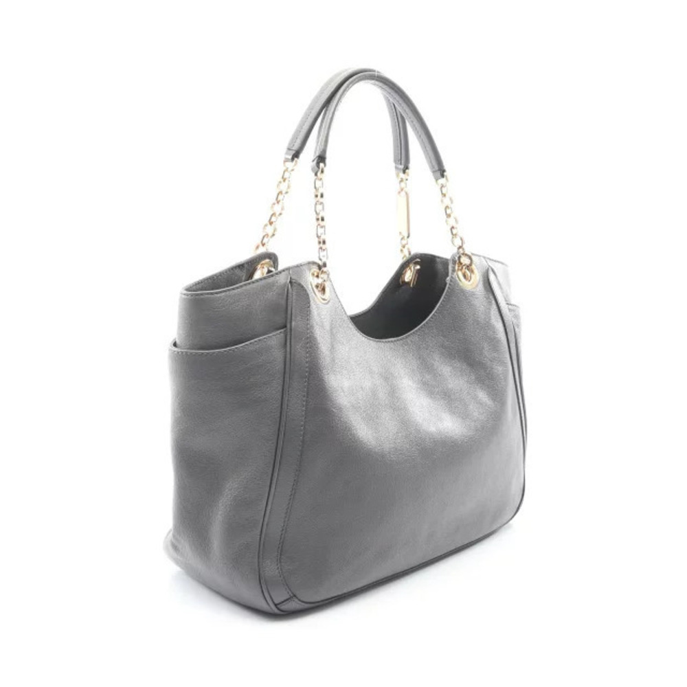 Salvatore Ferragamo Double Gancini Tote Gray Bag Leather Gray